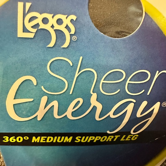Leggs sheer energy gray control top sheer tights 360 medium support leg size Q - Picture 3 of 7